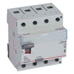 Legrand Fehlerstromschutzschalter TX3, 63A, 4-polig, 30mA, Typ A, 400V, 4TE, Grau, 4117... LEGRAND-411766 3414970353504 (Abb. 1)