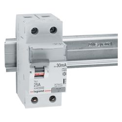 Legrand Fehlerstromschutzschalter TX3, 25A, 2-polig, 30mA, Typ A, 230V, 2TE, Grau... LEGRAND-411559 3414970352729 (Abb. 1)