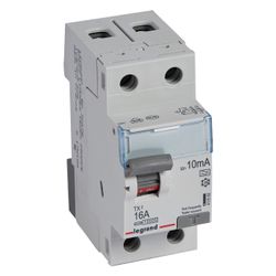 Legrand Fehlerstromschutzschalter TX3, 16A, 2-polig, 10mA, Typ A, 230V, 2TE, Grau, 4115... LEGRAND-411552 3414970352705 (Abb. 1)