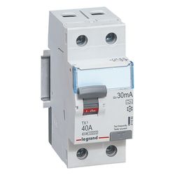 Legrand Fehlerstromschutzschalter TX3 2-polig, 40A, 30mA, Typ A, 230V, 2TE, Grau, 41156... LEGRAND-411560 3414970352743 (Abb. 1)