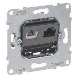 Legrand Datendose SEANO RJ11+RJ45 Kat. 6 UTP, Unterputz, 72,9x72,9x36mm, 765089... LEGRAND-765089 3414972551823 (Abb. 1)