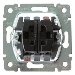 Legrand Wipptaster-Einsatz Doppelwechselkontakt, 250V, 10A, Unterputz, Kunststoff, Grau... LEGRAND-775818 3245067758182 (Abb. 1)