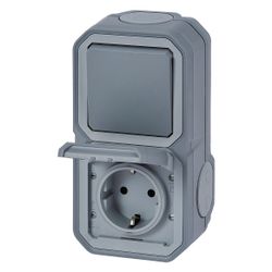 Legrand Feuchtraum-Kombination Plexo New 069746L, IP44, 16A, Thermoplast, Grau... LEGRAND-069746L 3414971882324 (Abb. 1)