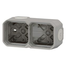 Legrand Aufputz-Gehäuse Plexo New 2-fach, 82x155x57mm, IP44, Thermoplast, Grau, 069672... LEGRAND-069672L 3414971881198 (Abb. 1)