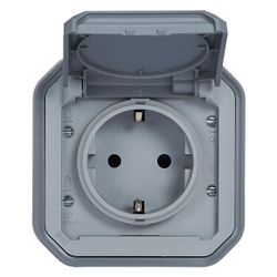 Legrand Schutzkontakt-Steckdose Plexo New, IP44, IK08, Grau, 069730L... LEGRAND-069730L 3414971882041 (Abb. 1)
