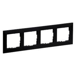 Legrand 4-fach Rahmen SEANO, 87x301x9,8mm, Kunststoff, Schwarz lackiert, 765374... LEGRAND-765374 3414972549967 (Abb. 1)
