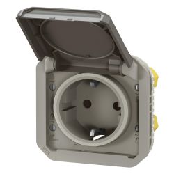 Legrand Schutzkontakt-Steckdose Plexo New, IP44, IK 08, Anthrazit, 069871L... LEGRAND-069871L 3414971884175 (Abb. 1)
