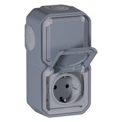Legrand Feuchtraum-Aufputz-Steckdose Plexo New, 2-fach, IP44, IK08, Grau, 069744L... LEGRAND-069744L 3414971882294 (Abb. 1)