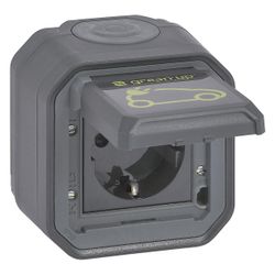 Legrand Schutzkontakt-Steckdose Plexo New FRAP Green'Up, 250V, 16A, IP55, 85x82x64mm, ... LEGRAND-069708L 3414972567688 (Abb. 1)