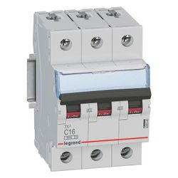 Legrand Leitungsschutzschalter TX3 C16A, 3-polig, 6kA, 400V, 3TE, Grau, 403545... LEGRAND-403545 3414970389534 (Abb. 1)