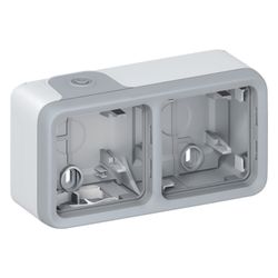 Legrand Aufputzgehäuse Plexo Classic 2-fach waagerecht, IP55, 84x151x53mm, Kunststoff, ... LEGRAND-069672 3245060696726 (Abb. 1)