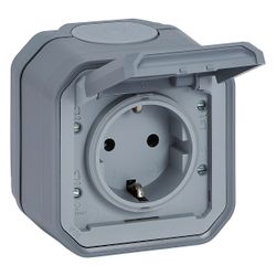 Legrand Schutzkontakt-Steckdose Plexo New, IP44, IK08, Grau, 069730L... LEGRAND-069730L 3414971882041 (Abb. 1)