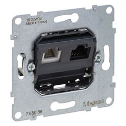 Legrand Datendose SEANO RJ11+RJ45 Kat. 6 UTP, Unterputz, 72,9x72,9x36mm, 765089... LEGRAND-765089 3414972551823 (Abb. 1)
