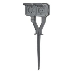 Legrand Gartenpfahl-Steckdose Plexo New, 2fach, IP44, IK08, anthrazit, 069759L... LEGRAND-069759L 3414972567749 (Abb. 1)