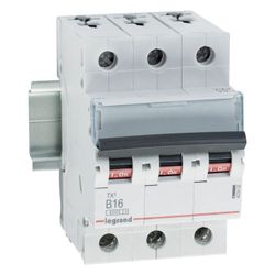 Legrand Leitungsschutzschalter TX3 B16A, 3-polig, 6kA, 400V, 3TE, Grau... LEGRAND-403402 3414970387547 (Abb. 1)