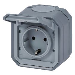 Legrand Schutzkontakt-Steckdose Plexo New, IP44, IK08, Grau, 069730L... LEGRAND-069730L 3414971882041 (Abb. 1)