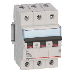 Legrand Leitungsschutzschalter TX3 C 16A, 3-polig, 10kA, 400V, 3TE, Grau... LEGRAND-404222 3414970394378 (Abb. 1)