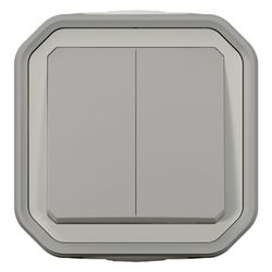 Legrand Serienschalter Plexo, 10A, IP55, Aufputz, Grau, 069714L... LEGRAND-069714L 3414971881860 (Abb. 1)