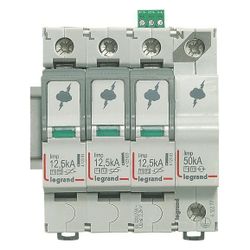 Legrand Kombiableiter Typ 1+2, 3+1 Schaltung, 400V, 12,5kA, 4 TE, mit Fernmeldekontakt,... LEGRAND-412277 3414970517500 (Abb. 1)