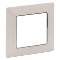 Legrand Abdeckrahmen Valena Life 1-fach, 86x86x10mm, Thermoplast, Ultraweiß/Chrom, 7540... LEGRAND-754031 3414970454447 (Abb. 1)