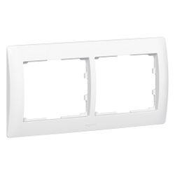 Legrand Rahmen 2-fach Galea, waagerecht, Kunststoff, Ultraweiß, 83x162x12mm, 771002... LEGRAND-771002 3245067710029 (Abb. 1)