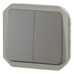 Legrand Doppelwechselschalter Plexo New 069805L, 10A, 250V, IP55, Kunststoff, Anthrazi... LEGRAND-069805L 3414971883055 (Abb. 1)