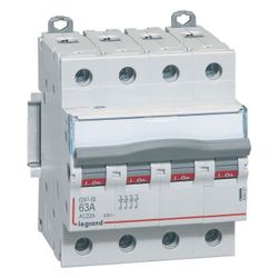 Legrand Lasttrennschalter DX3, 4-polig, 63A, 400V, AC-22A, 4TE, IP20, Grau, 406487... LEGRAND-406487 3245064064873 (Abb. 1)
