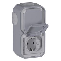 Legrand Feuchtraum-Aufputz-Steckdose Plexo New, 2-fach, IP44, IK08, Grau, 069744L... LEGRAND-069744L 3414971882294 (Abb. 1)