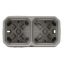 Legrand Aufputz-Gehäuse Plexo New 2-fach, 82x155x57mm, IP44, Thermoplast, Grau, 069672... LEGRAND-069672L 3414971881198 (Abb. 1)