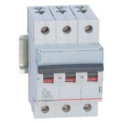 Legrand Leitungsschutzschalter TX3 403548, 32A, 3-polig, 6kA, 400V, 3TE, Grau... LEGRAND-403548 3414970389596 (Abb. 1)