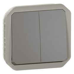 Legrand Doppelwechselschalter Plexo New 069805L, 10A, 250V, IP55, Kunststoff, Anthrazi... LEGRAND-069805L 3414971883055 (Abb. 1)