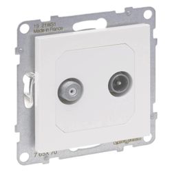 Legrand TV-SAT-Stichdose SEANO, 1,5 dB, 2 Auslässe, Unterputz, Kunststoff, Ultraweiß, 7... LEGRAND-765170 3414972552592 (Abb. 1)