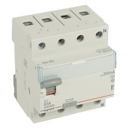 Legrand Fehlerstromschutzschalter TX3 411786, 63A, 4-polig, 300mA, Typ A, 400V, 4TE, Gr... LEGRAND-411786 3414970353689 (Abb. 1)