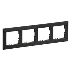 Legrand 4-fach Rahmen SEANO, 87x301x9,8mm, Kunststoff, Schwarz lackiert, 765374... LEGRAND-765374 3414972549967 (Abb. 1)