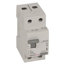 Legrand Fehlerstromschutzschalter RX3, 40A, 2-polig, 30mA, Typ A, 230V, 2TE, Grau... LEGRAND-402037 3245064020374 (Abb. 1)