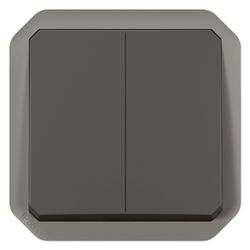 Legrand Doppelwechselschalter Plexo New 069805L, 10A, 250V, IP55, Kunststoff, Anthrazi... LEGRAND-069805L 3414971883055 (Abb. 1)