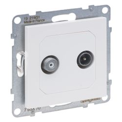Legrand TV-SAT-Stichdose SEANO, 1,5 dB, 2 Auslässe, Unterputz, Kunststoff, Ultraweiß, 7... LEGRAND-765170 3414972552592 (Abb. 1)