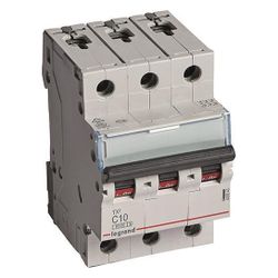 Legrand Leitungsschutzschalter TX3 C 10A, 3-polig, 6kA, 400V, 3TE, Grau, 403543... LEGRAND-403543 3414970389497 (Abb. 1)