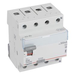 Legrand Fehlerstromschutzschalter TX3 411786, 63A, 4-polig, 300mA, Typ A, 400V, 4TE, Gr... LEGRAND-411786 3414970353689 (Abb. 1)