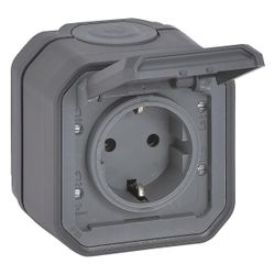 Legrand Schutzkontakt-Steckdose Plexo New, IP44, Anthrazit, 069799L... LEGRAND-069799L 3414972110587 (Abb. 1)