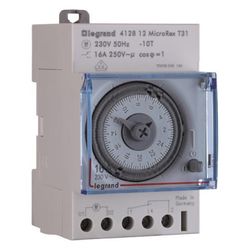 Legrand Tageszeitschaltuhr MicroRex T31F, 230V, 1 Kanal, 3TE, Grau, 412812... LEGRAND-412812 3245064128124 (Abb. 1)