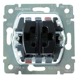 Legrand Wipptaster-Einsatz Doppelwechselkontakt, 250V, 10A, Unterputz, Kunststoff, Grau... LEGRAND-775818 3245067758182 (Abb. 1)