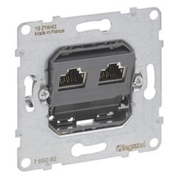 Legrand Datendose SEANO, 2x RJ45, Kat. 6A, Unterputz, 72,9x72,9x36mm, 765062... LEGRAND-765062 3414972551359 (Abb. 1)