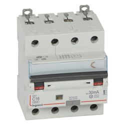 Legrand FI/LS-Schalter DX3 C 16A, 4-polig, 6kA, 30mA, Typ A, 400V, 4TE, 411234... LEGRAND-411234 3245064112345 (Abb. 1)