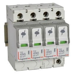 Legrand Überspannungsableiter Typ 2 4+0, 230/400V, 40kA, 4 TE, IP20, 412243... LEGRAND-412243 3414970517685 (Abb. 1)