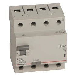 Legrand Fehlerstromschutzschalter RX3, 40A, 4-polig, 30mA, Typ A, 400V, 4TE, Grau, 4020... LEGRAND-402075 3245064020756 (Abb. 1)