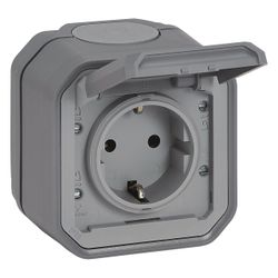 Legrand Schutzkontakt-Steckdose Plexo New, IP44, IK08, Grau, 069730L... LEGRAND-069730L 3414971882041 (Abb. 1)