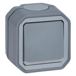 Legrand 2-poliger Kontrollschalter Plexo New, 10 AX, IP 55, IK 08, Grau, 069726L... LEGRAND-069726L 3414971882010 (Abb. 1)