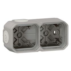 Legrand Aufputz-Gehäuse Plexo New 2-fach, 82x155x57mm, IP44, Thermoplast, Grau, 069672... LEGRAND-069672L 3414971881198 (Abb. 1)