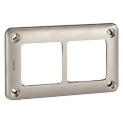 Legrand Rahmen Soliroc 2-fach, IP55, IK10, Metall, Grau, 110x181x13,5mm, 077852... LEGRAND-077852 3245060778521 (Abb. 1)